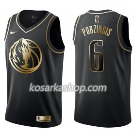 Dres Dallas Mavericks Kristaps Porzingis 6 Nike Crna Golden Edition Swingman